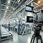 Fabrika Tanıtım Filmi Çekimi: İşletmenizin Görsel Kimliğini Güçlendirin 5 Modern bir fabrikada çalışan işçiler ve ileri teknoloji üretim makineleri, profesyonel bir kamera ekibi tarafından çekim yapılıyor.